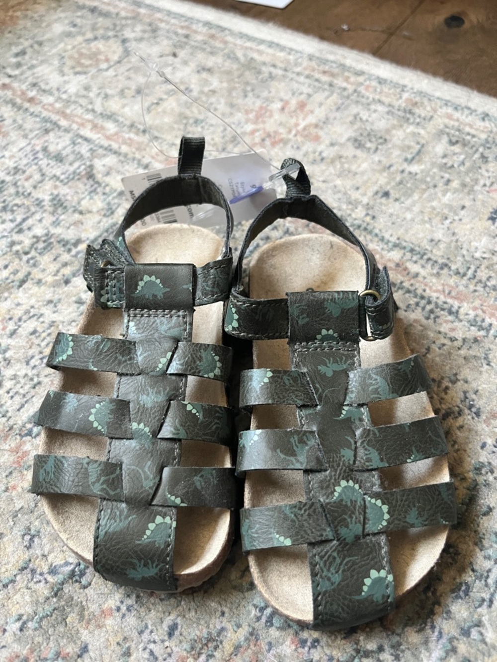 Carter's Dark Green Woven Strap Sandals